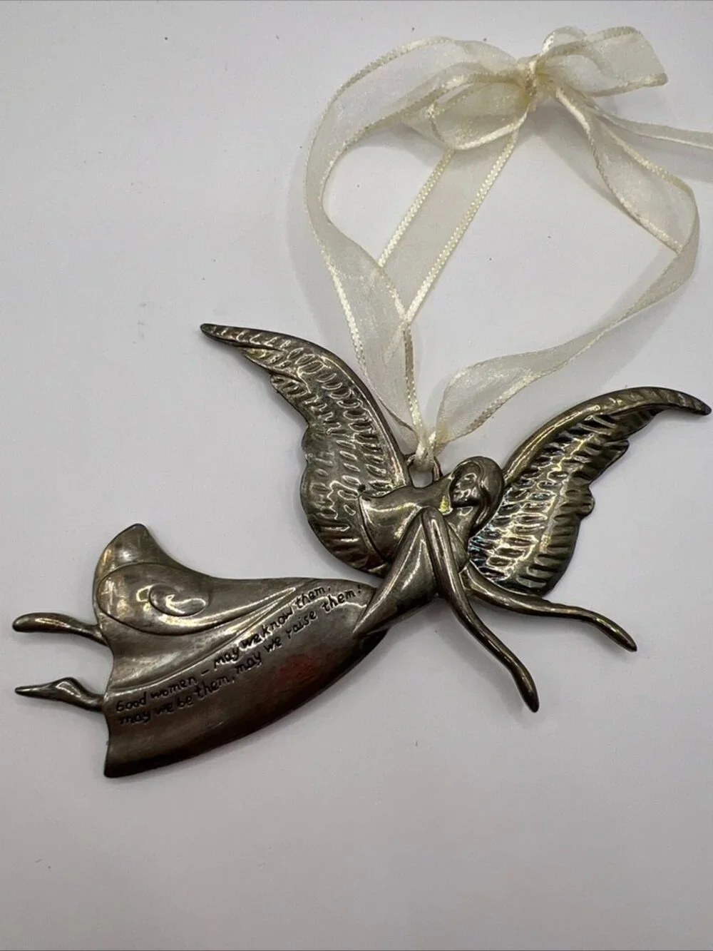 Angelic Reflections Pewter Ornament “good women” Quote Inscription 6x4”